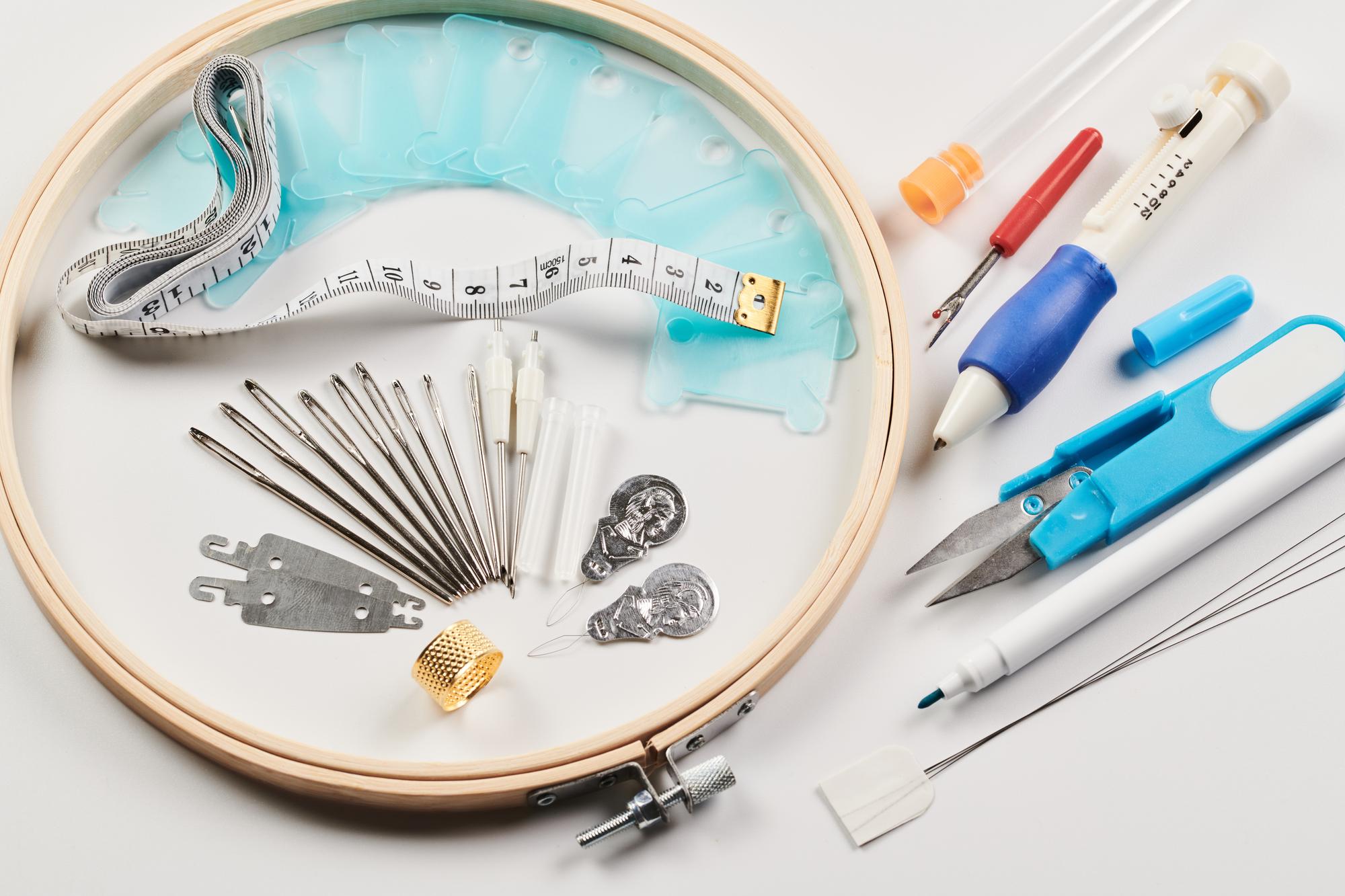 Entrance of embroidery workshop with modern tools